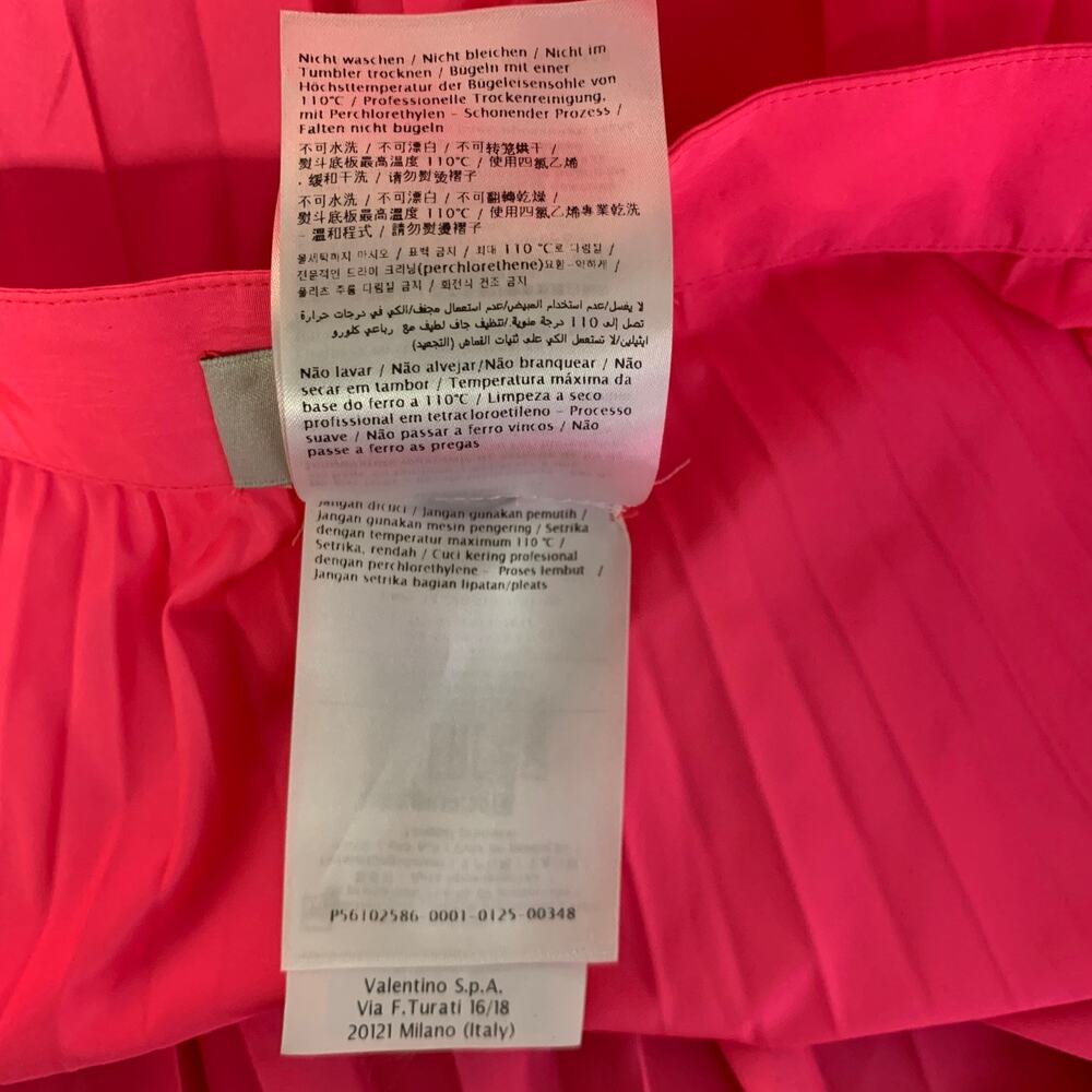 VALENTINO Size XS Pink Polyester Pleated Asymmetrical Skirt - Picture 6 of 7